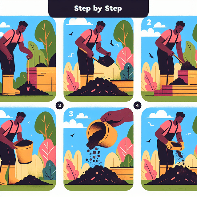 gardener preparing soil with compost