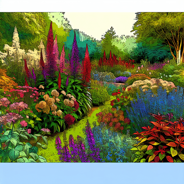 garden focal point with bold colors and strong fragrance