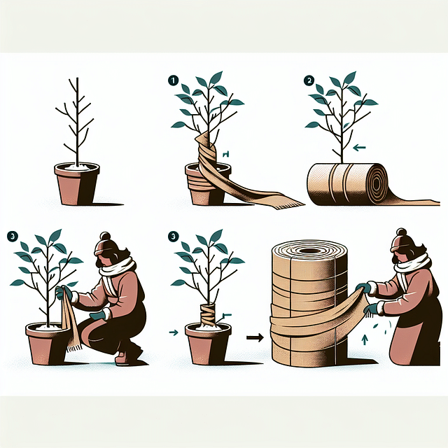 wrapping a plant with burlap for winter protection