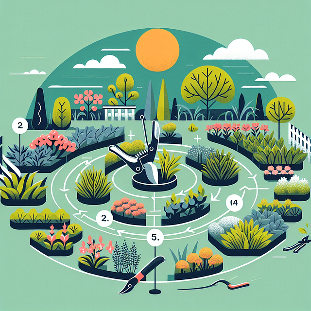 pruning perennial ground covers in a garden