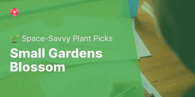 Small Gardens Blossom - 🌱 Space-Savvy Plant Picks