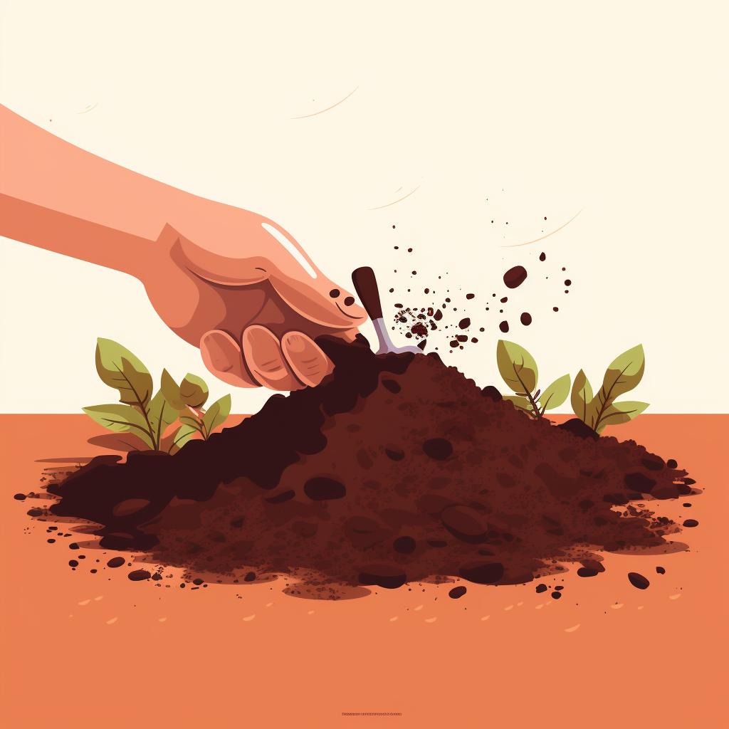 Hands preparing soil in a garden